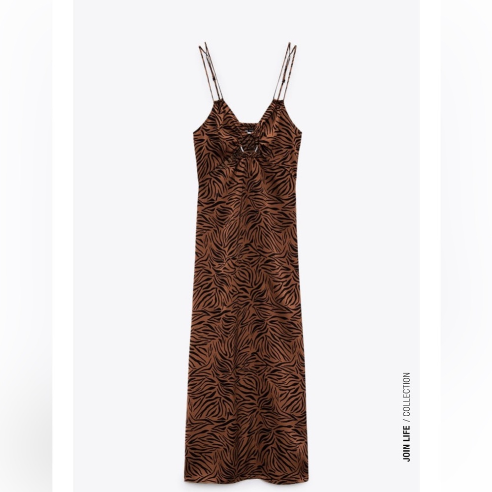 Zara zebra stripe midi dress